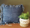 Various Dark Colored Raw Cotton Cushions With Fringe