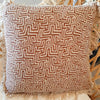 Coral Print Pattern Cotton Cushion With Fringe