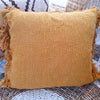 Various Brownish Colored Raw Cotton Cushions With Fringe