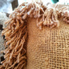 Various Brownish Colored Raw Cotton Cushions With Fringe