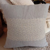 Black Stitch Line Pattern White Raw Cotton Cushion