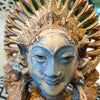 Gold & Blue Antique Balinese Carved Wooden Mask