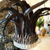 Tribal Feather & Shell Headdress With Stand