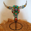 Small Resin Painted Buffalo Head With Stand