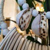 White Shell & Wood Necklace Style Decor With Stand