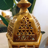 Arabic Style Golden Brass Candle Holder With Patterned Glass