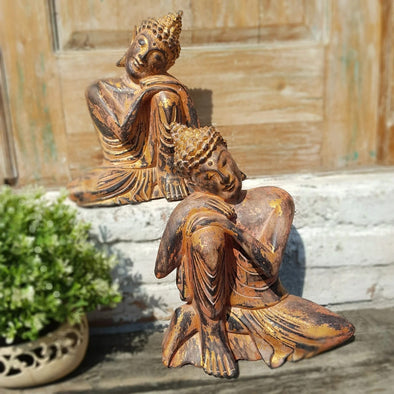 Antique Resting Wooden Buddha