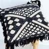 Black & Natural Tribal Pattern Cushions With Fringe