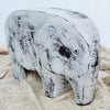 Carved Pottery Elephant Decor Set