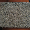 Diamond Motif Woven Beaded Clutches With Strap