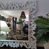 Large Square Carved Wooden Wall Mirror - Canggu & Co