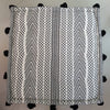 Square Aztec Pattern Linen Cotton Pouff With Tassels - Canggu & Co