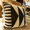 Abstract Nika Motif Cotton Cushion With Fringe