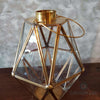 Antique Brass & Glass Terrarium Candle Holders In Gold Or Black Holder
