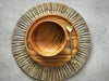 Natural & Blue Grass Straw Round Dining Placemats - Canggu & Co