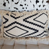 Black Diamond Motif Raw Cotton Cushions With Fringe - Canggu & Co