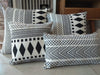 Black & White Boho Motif Cushions With Black Tassels - Canggu & Co