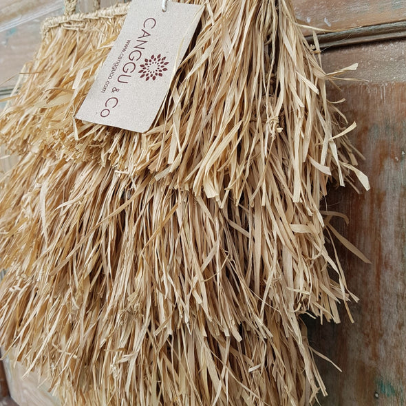 Natural Long Fringe Straw Grass Bag - Canggu & Co