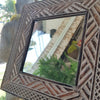Small Square Brown & White Wooden Mirrors - Canggu & Co