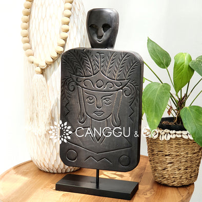 Large Carved Wooden Tribal Figure On Stand