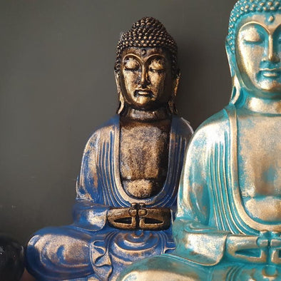 Antique Large Resin Sitting Buddha Statue - Canggu & Co