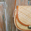 Rattan & Leather Half Round Shoulder Bag - Canggu & Co