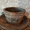 Small Tribal Patterned White Washed Wooden Pots - Canggu & Co