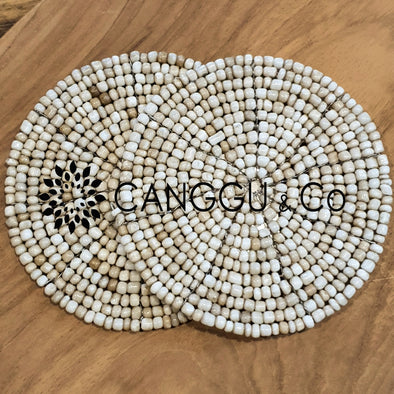 Small Natural Beaded Drink Coasters