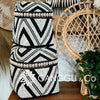 Black & Natural Zebra Pattern Bead & Bamboo Box Set With Shells