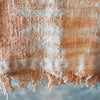Orange & White Tie Dye Raw Cotton Throw With Fringe - Canggu & Co
