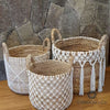 Mixed Macrame Design Banana Leaf Basket Set