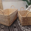 Rectangle Shaped Woven Water Hyacinth Baskets With Handle Basket
