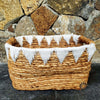 Rectangular Banana Leaf Basket Sets With Macrame Small