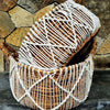 Round Banana Leaf Basket With Knitted Pattern