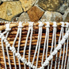 Round Banana Leaf Basket With Knitted Pattern