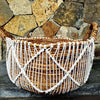 Round Banana Leaf Basket With Knitted Pattern