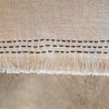 Natural Colored Linen With Black Stitching And Fringe - Canggu & Co