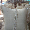 Jute Cushion With Shell Pattern And Fringe - Canggu & Co