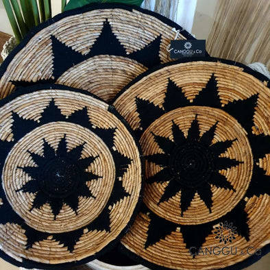 Water Hyacinth & Macrame Pattern Wall Decor Sets
