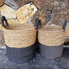 Woven Natural Straw Grass And Raffia Basket Sets